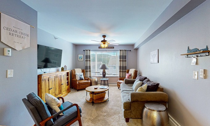 Big Sky Condo | All-season condo with mtn views - walk to ski lifts - near golf
