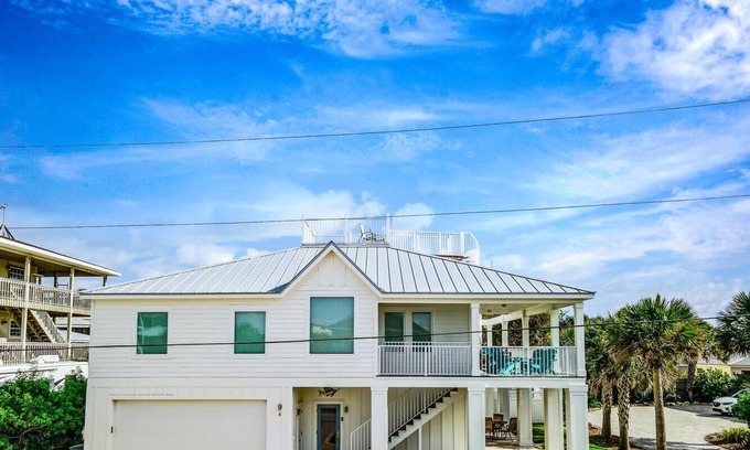 St. Augustine Beach House | Amazing Ocean Views with private pool and hot tub.20 steps to the sand!