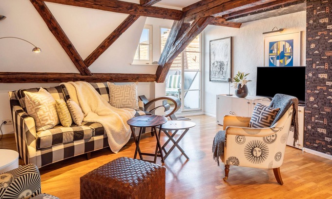 Staufen im Breisgau Apartment | Apartment 'Above the Roofs' with Mountain View, Balcony and Wi-Fi