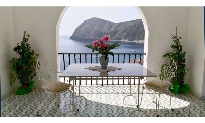 Canneto Apartment | Apartment in panoramic villa in Lipari with sea view of Panarea and Strompoli