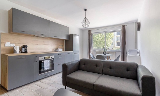 La Demi - Lune Apartment | Apartment T2 quiet - 10min from Lyon - Parking