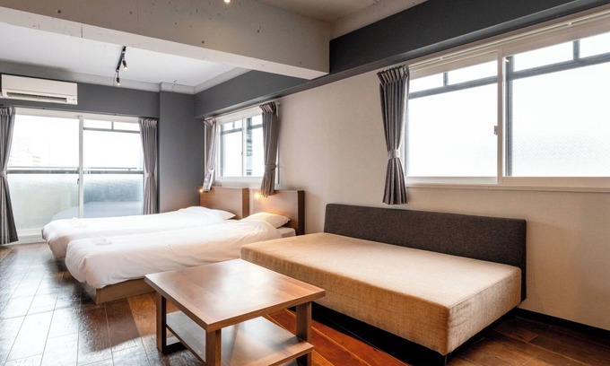 Naniwa Apartment | Apartment Type B Double bed x 1 Single bed x 1 - 3B/Osaka Ōsaka