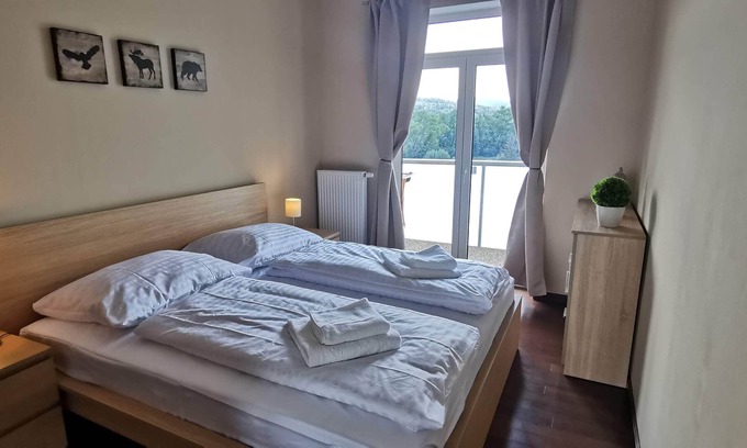 Karlovy Vary Apartment | Apartment with a pool, sauna, and free parking