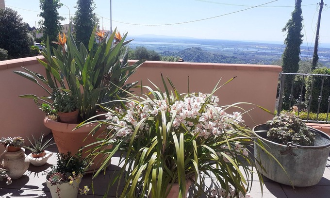 Corsanico-Bargecchia Apartment | Apartment with view of the Tuscan coast and garden