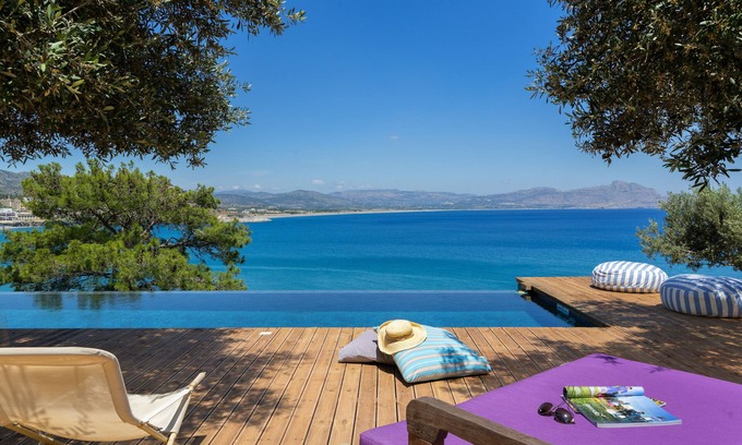 Vlicha Villa | Architect desinged Villa on a hill with spectacular views over Vlycha Bay