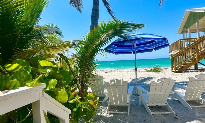 Placida House | BEACHFRONT Cottage on Gulf-Little Gasparilla Island, Florida-Dock-Pet friendly!