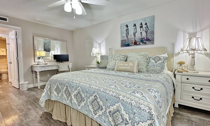 Indian Shores Condo | Beachfront Paradise, Retro Twist, Exquisite Views, Private Entrance, EV Car Charger!