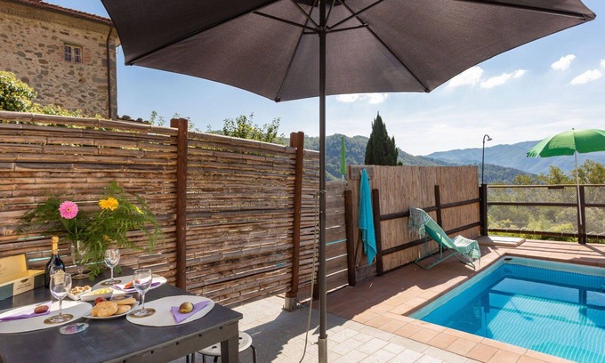 Bagni di Lucca Apartment | Beautiful apartment for 5 people with WIFI, private pool, TV and pets allowed