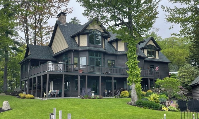 Meredith House | Beautiful Adirondack home faces west with huge sun deck and sleeps 10