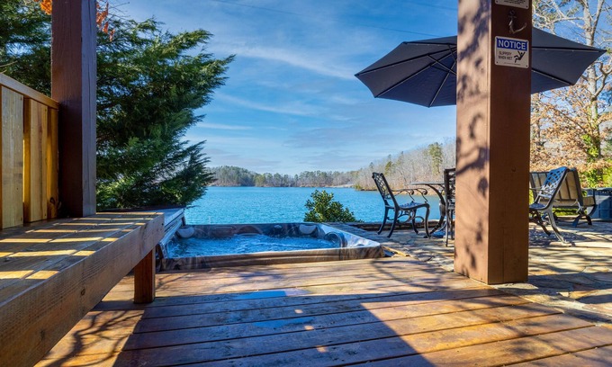Six Mile House | Beautiful and spacious home near Warpath Landing with hot tub and dock!