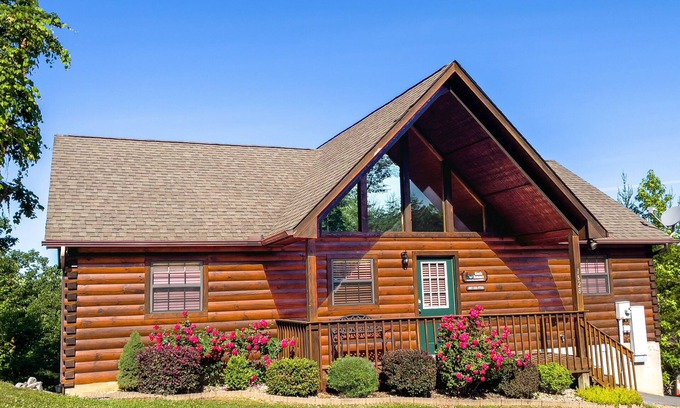 Sevierville Cabin | Beautiful Mountain Sunset View! Hot Tub, Pool Table, Closest to Dollywood
