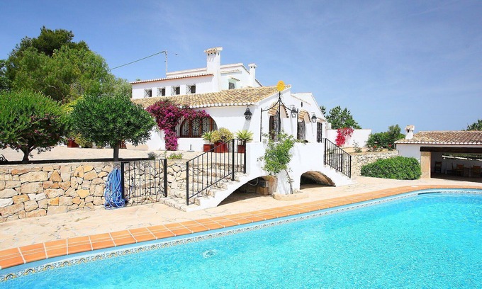 Fustera Villa | Beautiful private villa for 10 people with WIFI, A/C, private pool, TV, patio and panoramic view