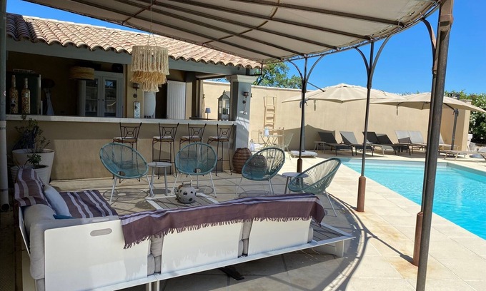 Bollene Other | Beautiful renovated house with garden, terraces, swimming pool, summer kitchen, 360° view