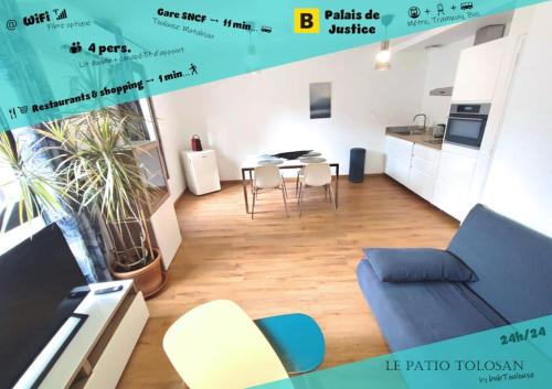 Saint - Michel Apartment | ► BNB TOULOUSE ► Le Patio Tolosan Clim Métro, bus, tram WiFi