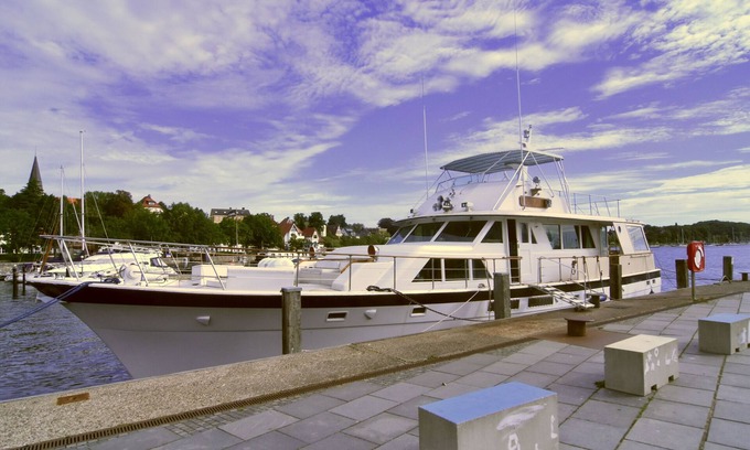 Eckernfoerde Boat Rental | Boat 'Ocean Motion' with Sea View, Private Terrace and Wi-Fi