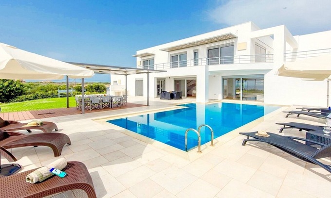 Stavros Villa | Brand New Unique Villa with Private Pool, Amazing Sea Views and 500 m to the Beach!