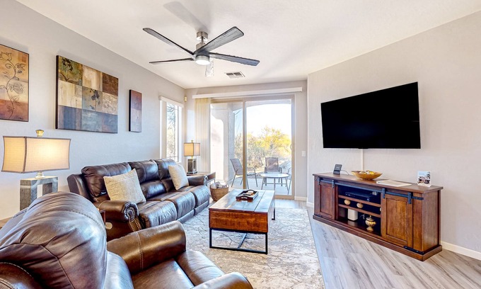 Rancho Vistoso Condo | Bright and spacious mountain-view home with pool/hot tub on-site, golfing nearby