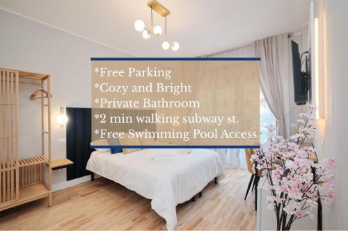 Quartiere XXIX Ponte Mammolo House | Bright Room 2 min Metro B 20 min Colosseum private bathroom swimming pool free parking