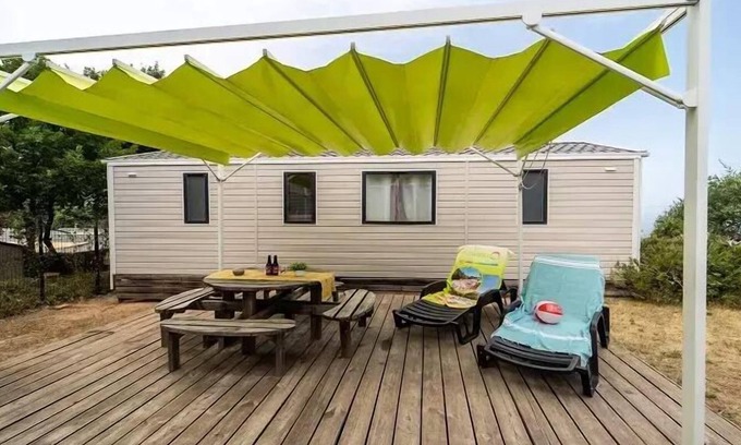 Laroque-des-Alberes House | Camping Les Albères * - Magical Mobile Home 4 Rooms 6/8 People Air-conditioned + TV