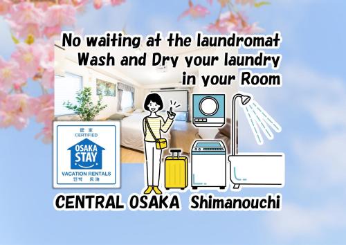 Namba Apartment | Central Osaka Shinsaibashi with Gas Dryer and Over 100 Inch Screen Projector