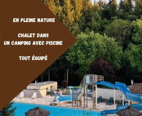 Chazelles-sur-Lyon Ski Chalet | Chalet dans camping avec piscine
