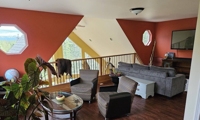 Palmer House | Chalet style home, Mountain views, 10 acres, hiking, glaciers, in Palmer Alaska.
