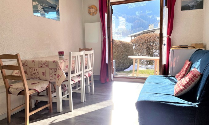 Praz-sur-Arly Apartment | Charming studio+garden with slope view in Praz-sur-Arly