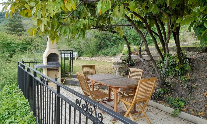 Le Bugue House | Charming Town House + Terraced Garden behind with fine views