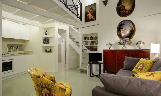 Rione VI Parione Apartment | Close To Piazza Navona, Historic, Charming & Romantic Flat, 2 Bath, AC, Wi-Fi