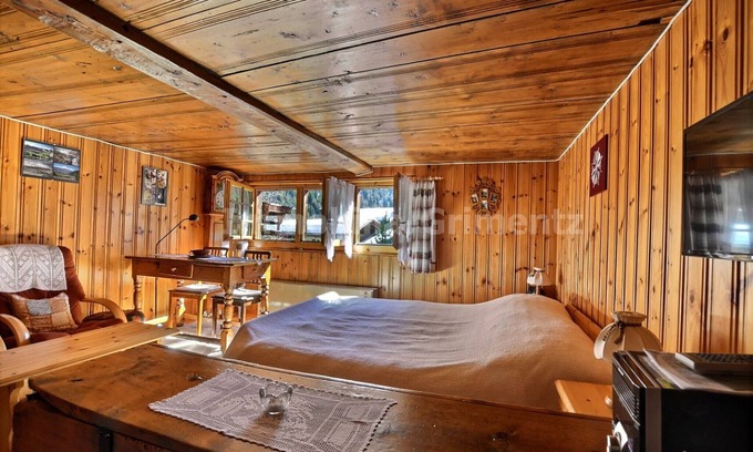 Grimentz Apartment | Comfortable flat for 3 people, living room with 1 double bed, kitchen with dining area, 1 small 1-be