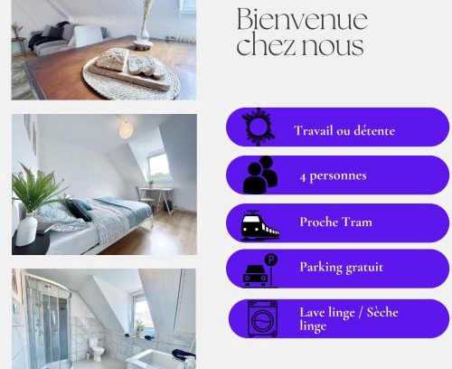 Mulhouse Apartment | Confort, idéalement situé, 2 chambres en enfilade, parking gratuit, tram-train, proche autoroute