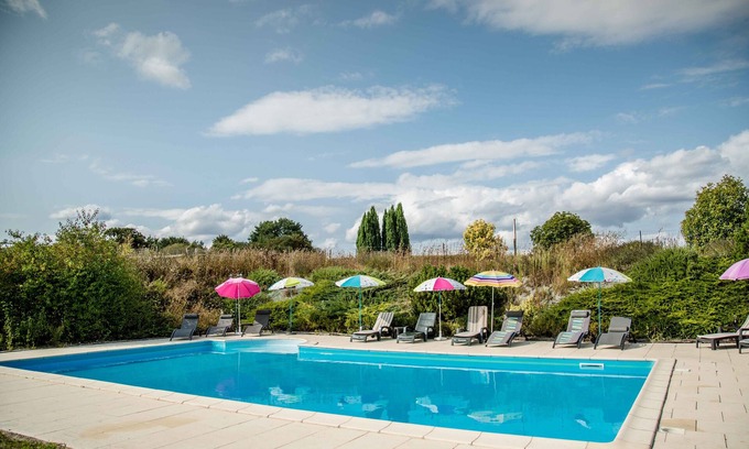 Noyant-Villages Cottage | Cottage with shared heated pool at Le Haut Gué in the Loire Valley