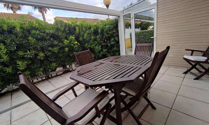 Naturist Village Villa | Cozy 4-Person Villa with AC, Terrace, and Private Parking in Agde