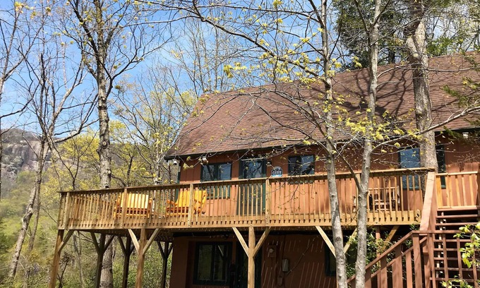 Lake Lure House | Cozy Cabin, Great View, Lake Access, Game Room, Wrap Around Porch