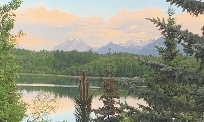 Tanaina Cabin | Custom built modern cabin with a loft on a lake with mountain views.