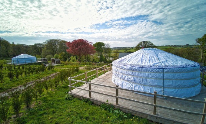 Newquay Cabin | Damaris - A spacious Mongolian-inspired Yurt in stunning eco-friendly estate near Newquay