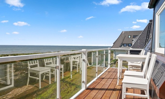 Hornum Apartment | Direct full sea view and very first free dune location high above the North Sea i