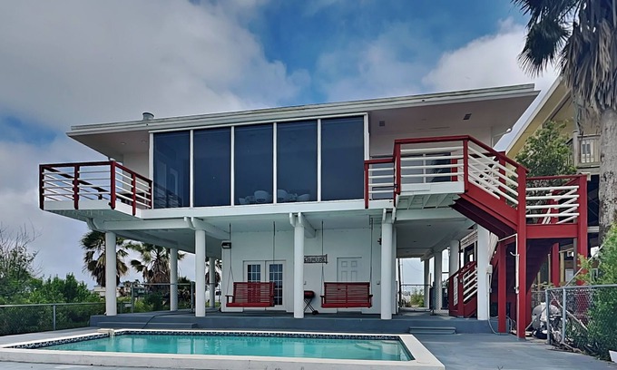 Galveston House | Dock of the Bay | Waterfront Home, Pet Friendly + Private Pool!