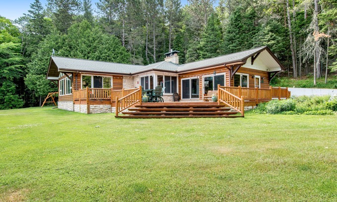 Phelps House | Dog-friendly and secluded lakefront gem with a full bar, private dock, and views