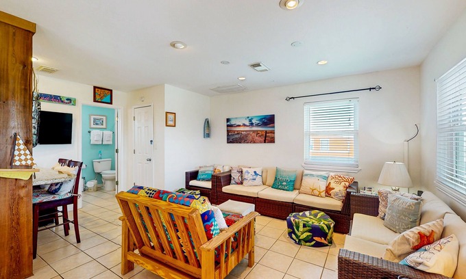 Surfside Beach House | Dog-friendly, Gulf view home with 3 levels of outdoor space, steps to the beach
