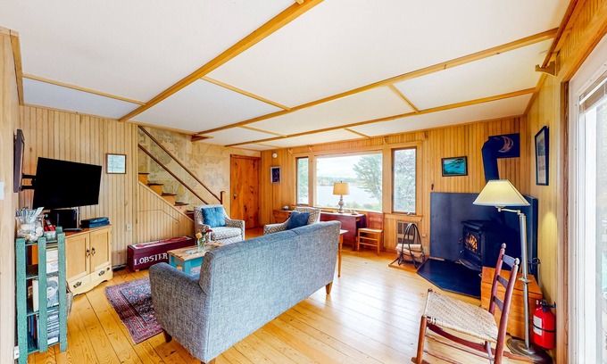 Southwest Harbor House | Dog-friendly ocean-view duplex with wood stoves, decks, grills, kitchens, ACs
