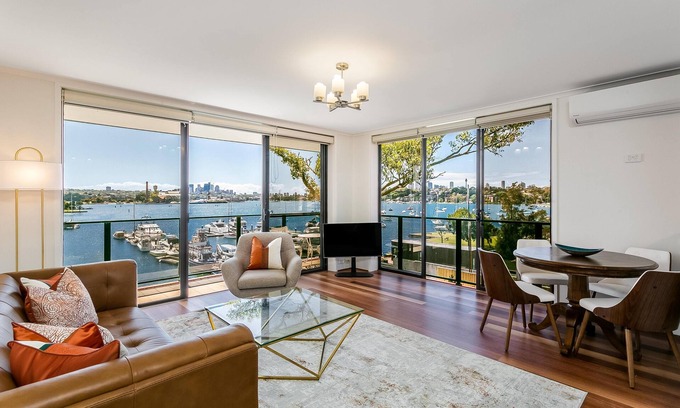 Drummoyne Apartment | Drummoyne- STG38 St Georges Crescent - Waterfront 2BR Apartment with Harbour Views, Pool Entertaining Area Near Birkenhead Point