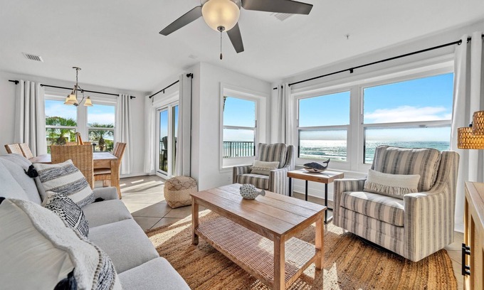 Crystal Beach Condo | Emerald Dunes 201 | Beachfront | Heated Pool+ Spa | Updated | Gated | Beach Gear