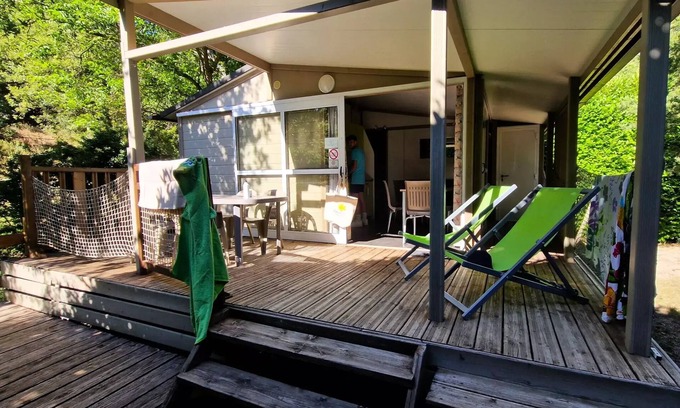 Esparron-de-Verdon Ski Chalet | Flower Camping La Beaume * - Chalet 28m2 CONFORT 2 bedrooms + semi-covered terrace 5 people