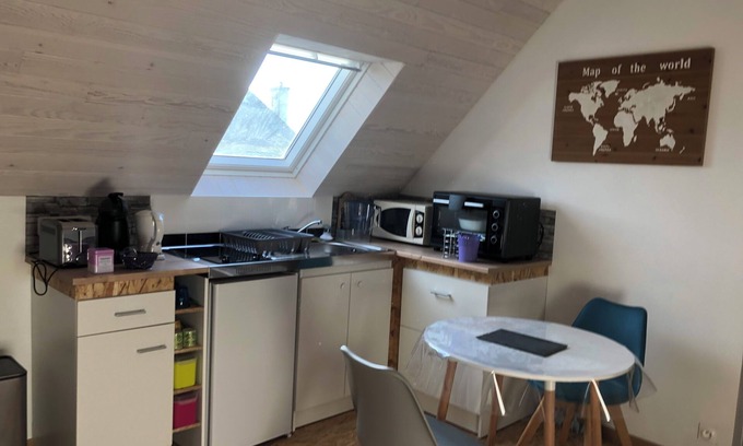 Treguier Apartment | Furnished studio in an atypical house with character.
