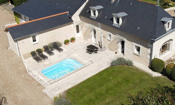 Fougeres-sur-Bievre House | Gite de la Gardette With large garden, private swimming pool not overlooked