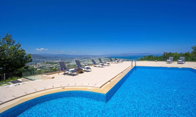 Chania Villa | Golden Key Villa, a spectacular 13-bedroom retreat with a 55 sqm sea view pool!