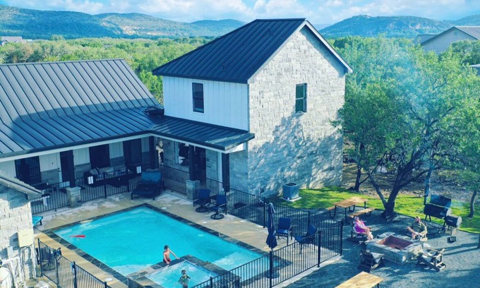 Sabinal House | Golf Course Home in Concan, Sleeps 25