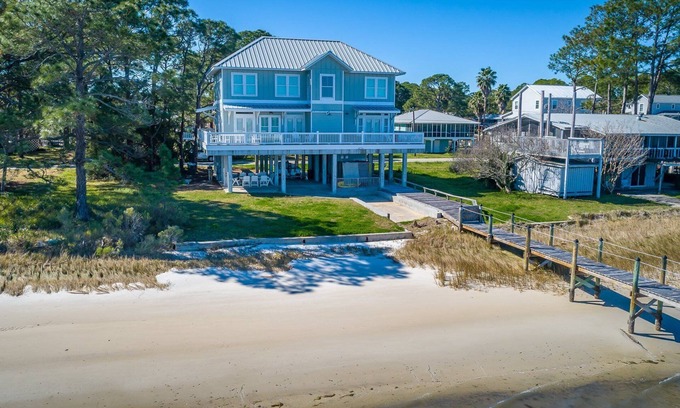 Alligator Point House | Gulf Coast Getaway: 5BR Home with Private Dock – Keep Your Boat in the Water!