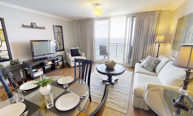 Panama City Beach Condo | Gulf front - Free round of Golf & Activities Every Day!